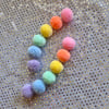 Pastel Rainbow Dangler Fluff Earrings