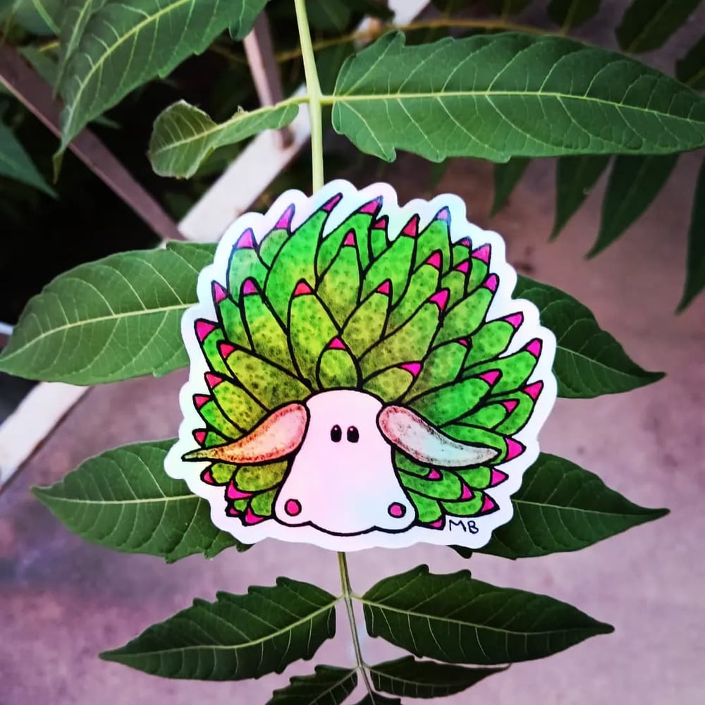 Image of SOLD OUT! Leaf Sheep Shiny Vinyl Sticker