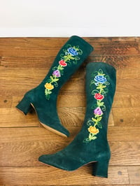 Image 4 of 1970s Embroidered "Penny Lane" Leather Boots