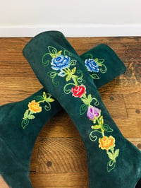 Image 5 of 1970s Embroidered "Penny Lane" Leather Boots