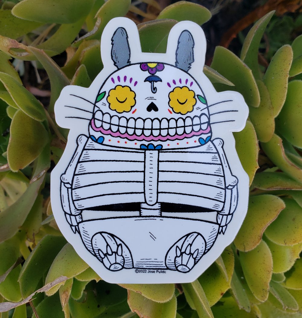 Totoro Calavera Vinyl Sticker