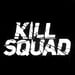 Image of "KILL SQUAD" Logo Shirt.  White on Black.  Mens