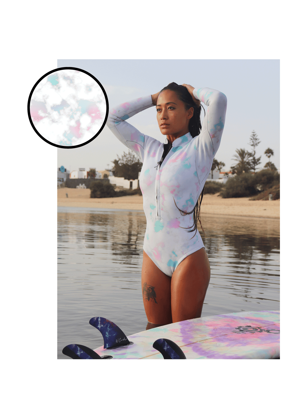 Marble cake short wetsuit