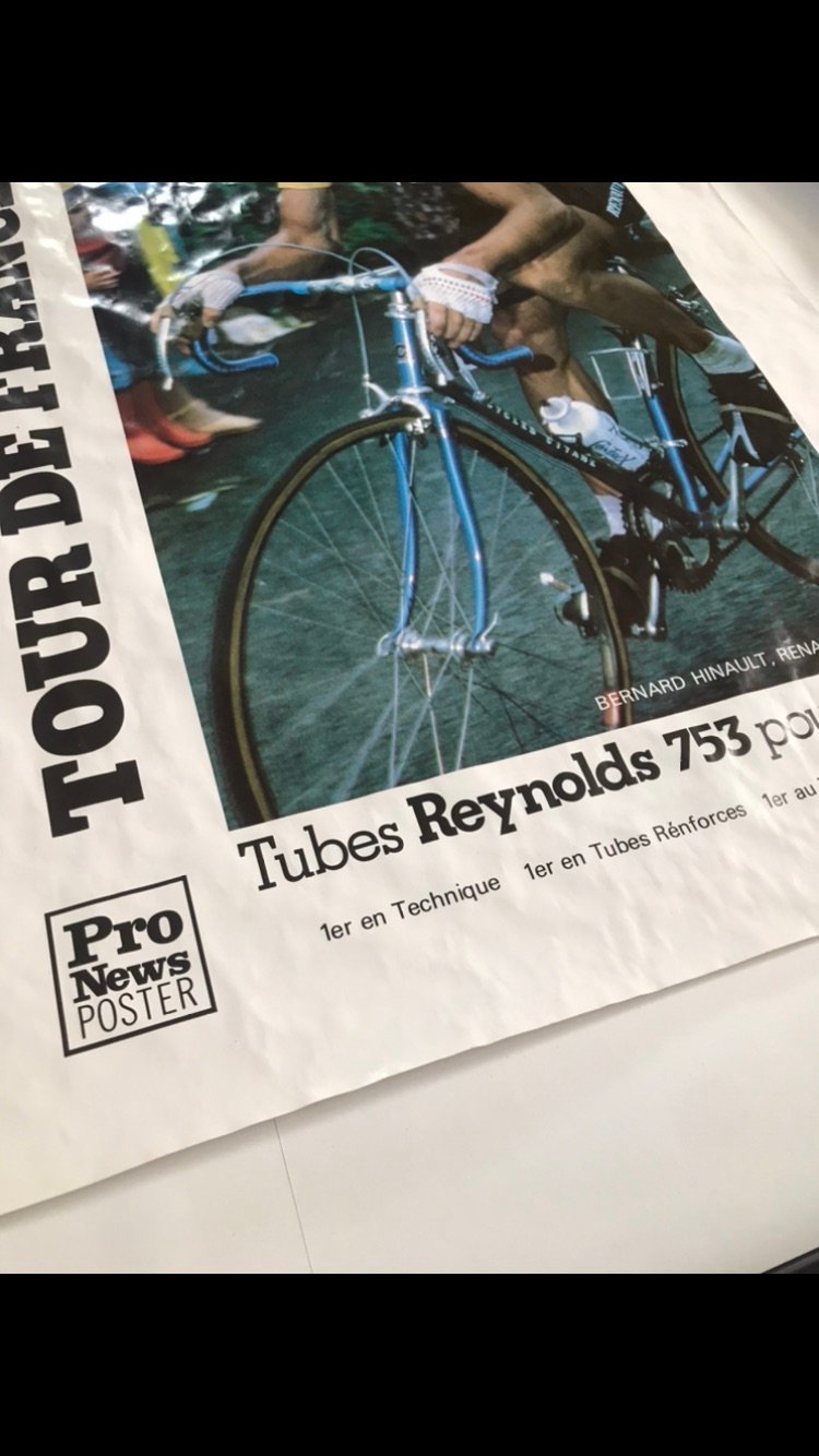 Advertising poster of Bernard Hinault for Reynolds 753 tubes