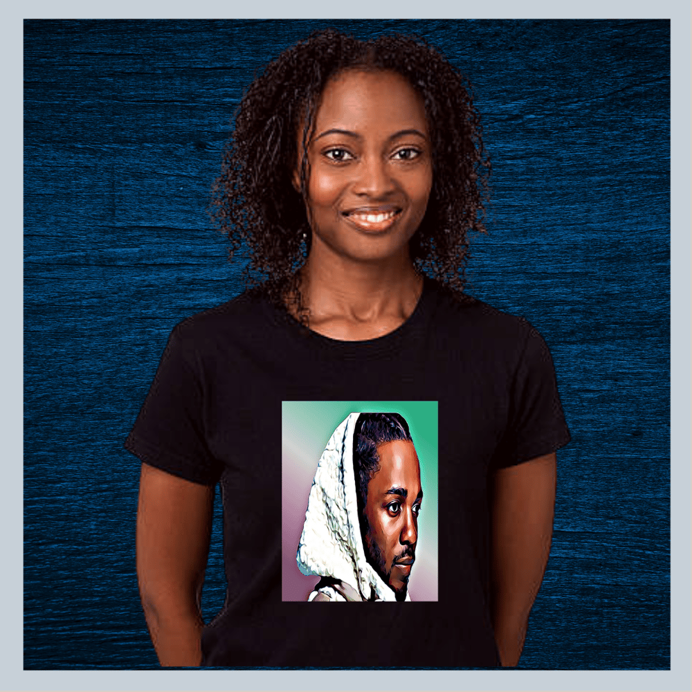 Image of "Kendrick Lamar Black T-Shirt" Adult Unisex Cotton Short Sleeve Black Crew