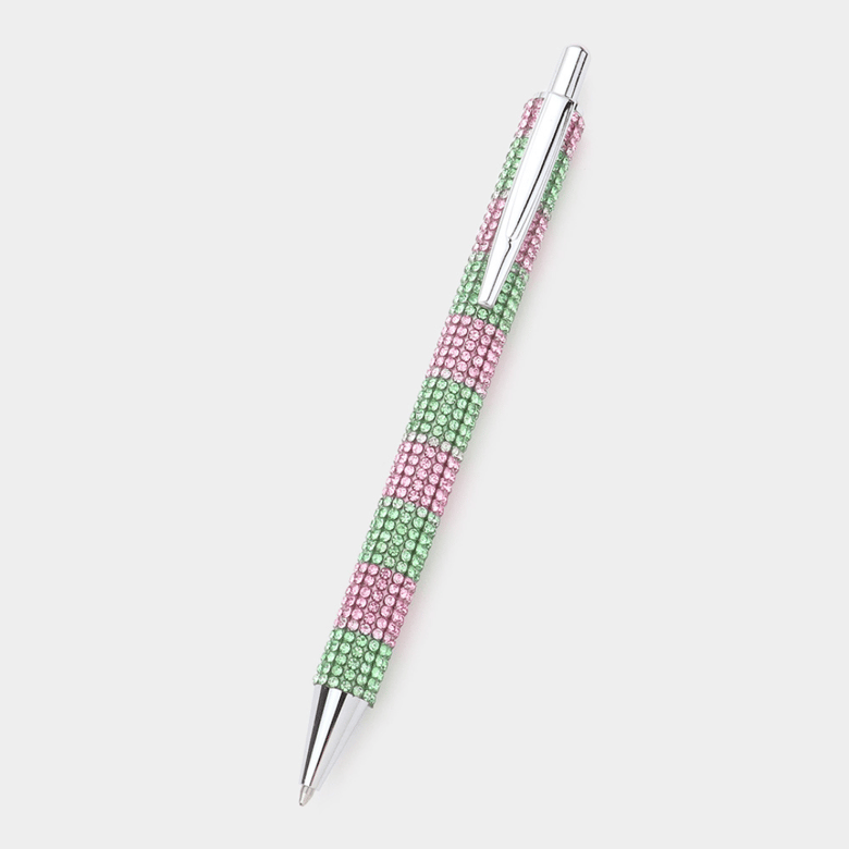 Image of Green & Pink Crystal Embellished Pen (AKA)