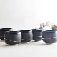 Image 1 of Black and white tea bowl - MADE TO ORDER