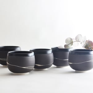 Image of Black and white tea bowl 