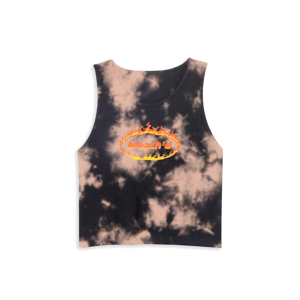 Image of Cropped Fye Tank - black/classic bleach