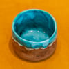 1950s Ted De Grazia Studio Turquoise Glaze Pottery Art Bowl Mid Century Modern