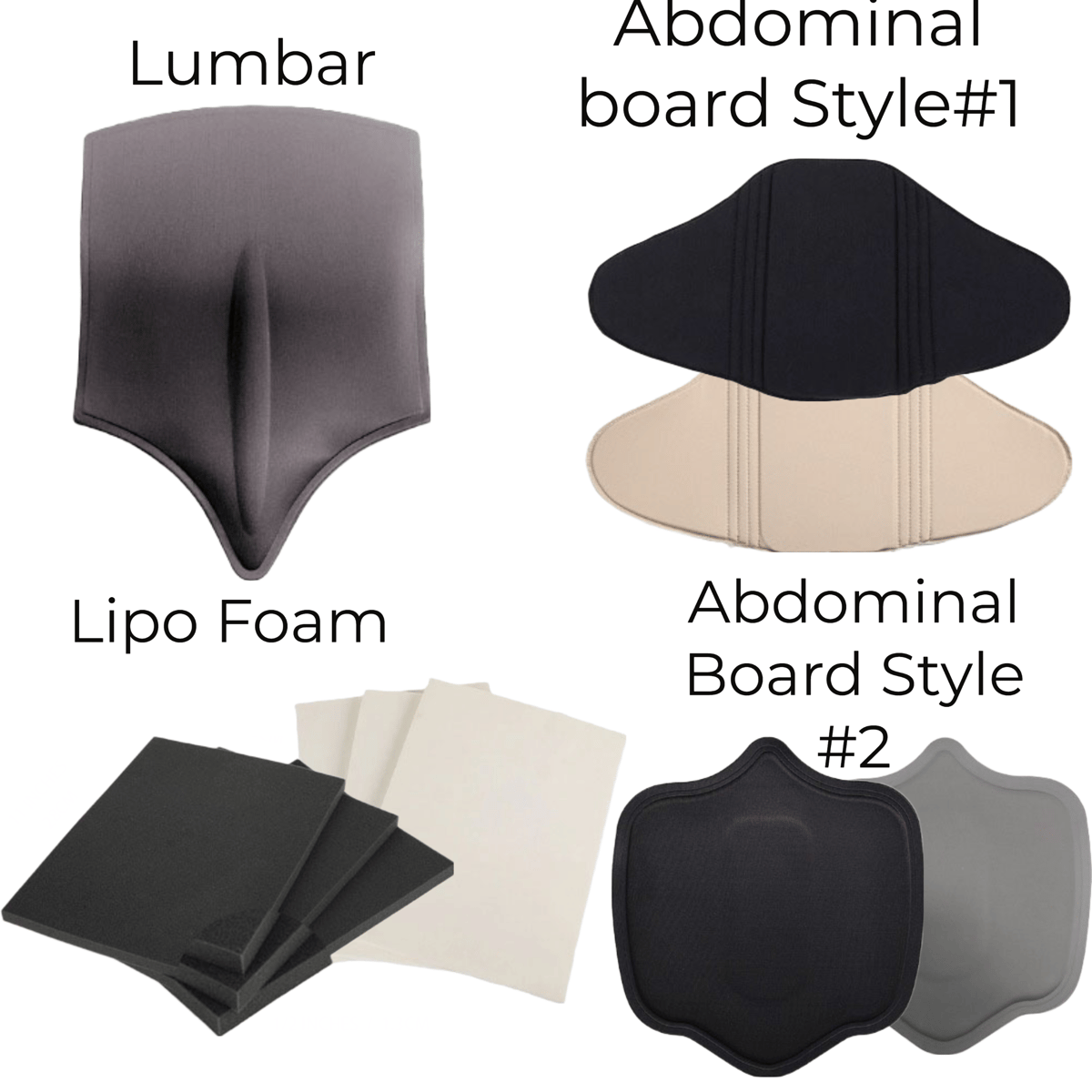 Lipo Foam Compression AB Board Post Surgery Abdominal Board Liposuction,  Black