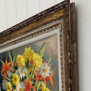 Image of 1950's French Oil Painting, 'Tiger Lilies', J Vermont
