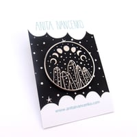 Image 2 of Moon Phases & Crystals Enamel Pin Badge by Anita Ivancenko