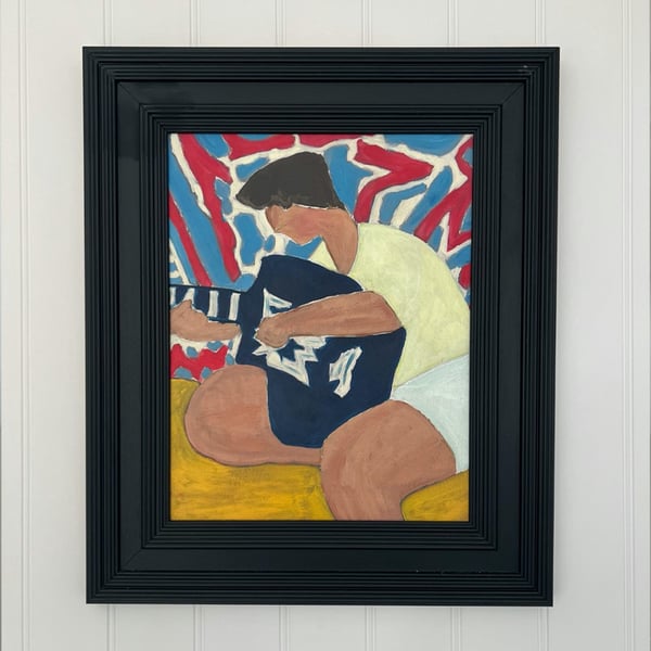 Image of Contemporary Painting, 'Boy with a Guitar', Marc Taylor
