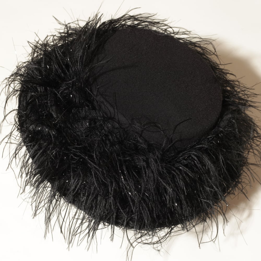 Image of Long knotted fringe pilgrim sun hat in black gypsy chic fancy wide brim hat summer gothic