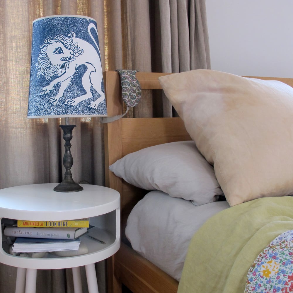 Paper lion and lady litho lampshade