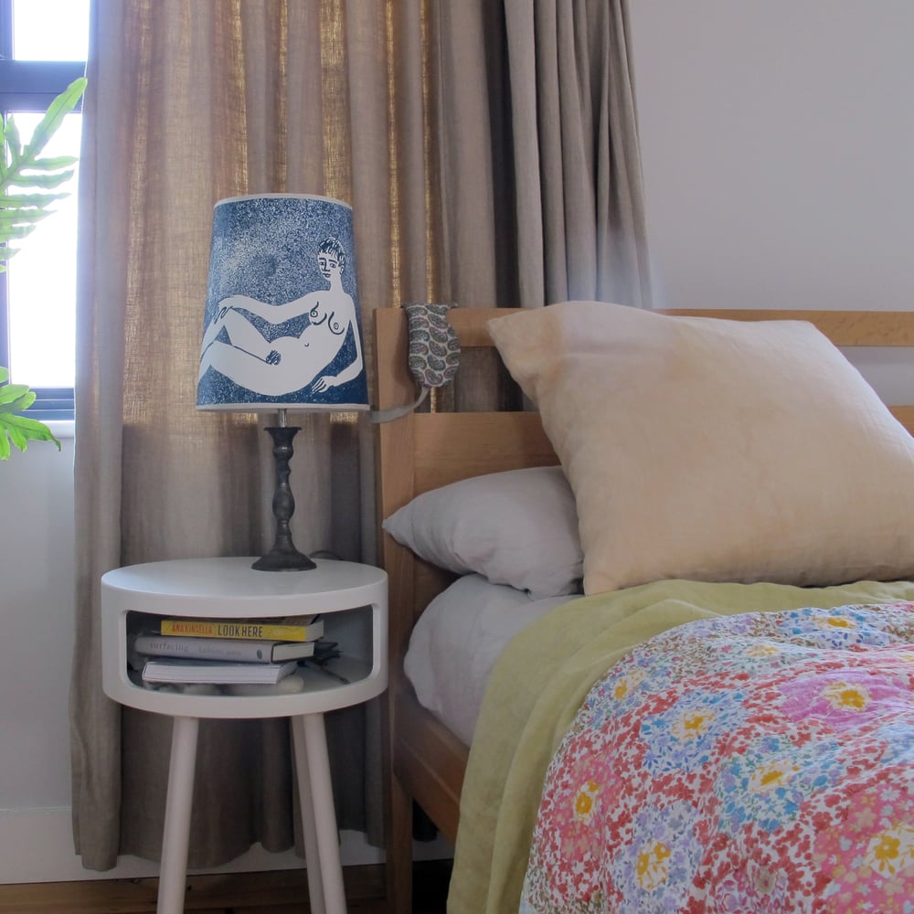 Paper lion and lady litho lampshade