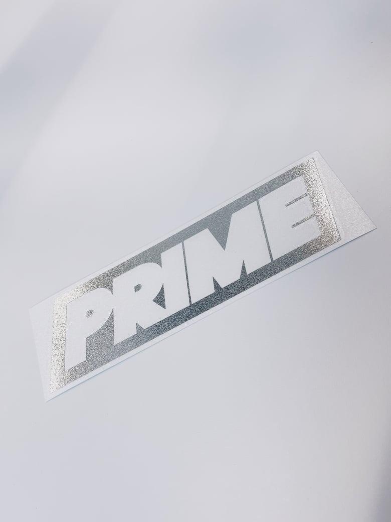 Image of prime box logo decal // chrome 