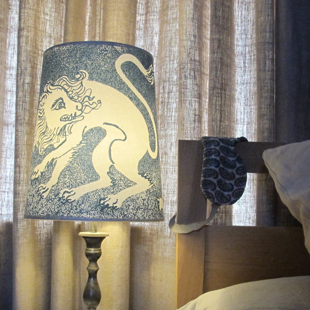 Paper lion and lady litho lampshade