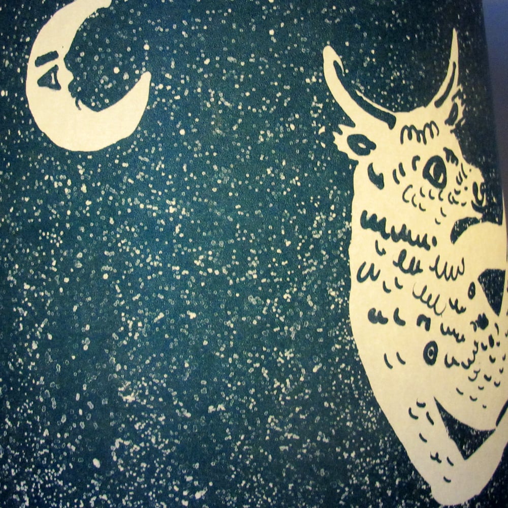 Minotaur and bull litho lampshade - paper, ecru binding.