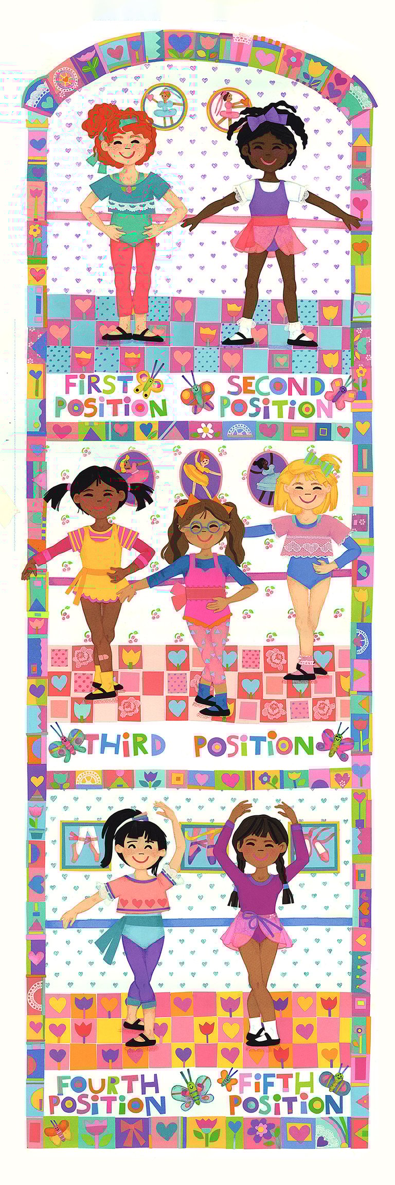 Dance Class: Ballet Positions (12.25" x 38" poster)