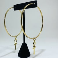 Gold Eternal Life Hoops (Yellow Gold over 925 Sterling Silver)