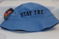 Image 2 of Light Blue & Black "Stay Tru" Bucket Hat