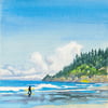 Indian Beach Surfer 5X7 Card with Envelope