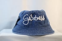 Image 1 of "GR3ATNESS " Bucket Hat ( Blue Jean)