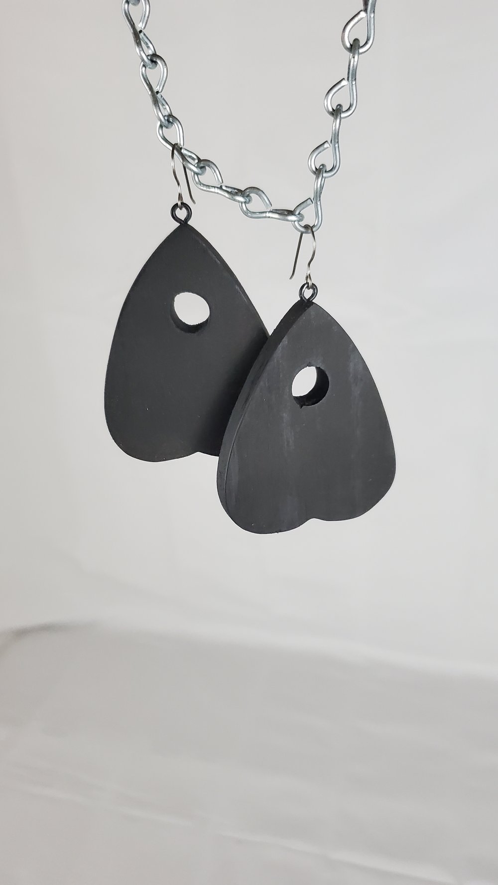 Matte Black Ouija Planchette Earrings