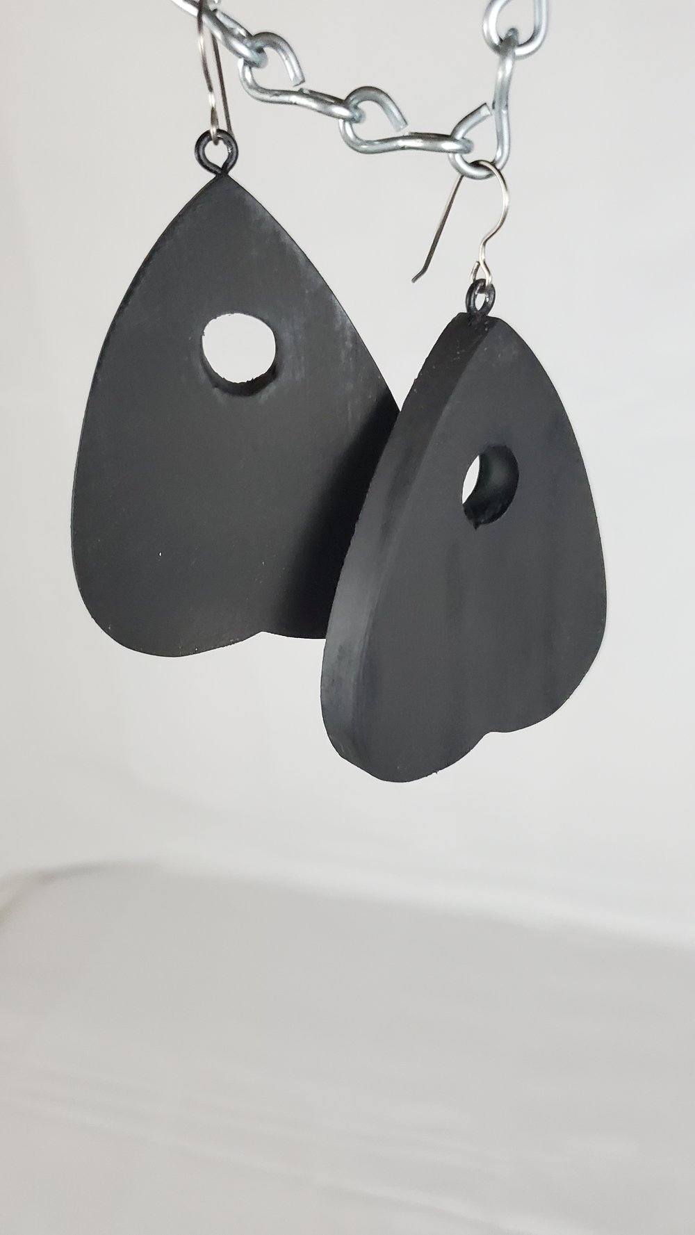 Matte Black Ouija Planchette Earrings
