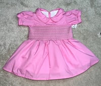 Girls Dark Pink Smock Dress