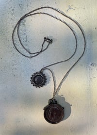 Image 2 of Antique Sterling Silver King George V Coin Pendant Necklace 