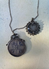 Image 4 of Antique Sterling Silver King George V Coin Pendant Necklace 