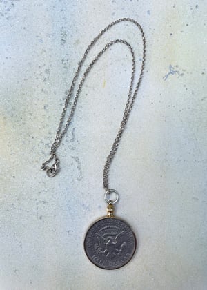 Image of Vintage Half Dollar Pendant & Sterling Silver Chain 