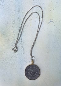 Image 3 of Vintage Half Dollar Pendant & Sterling Silver Chain 