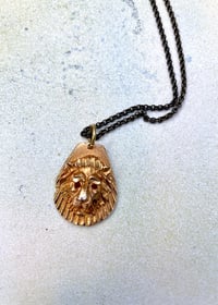 Image 1 of Vintage lion head pendant & Chain 