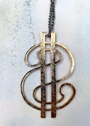 Image of Vintage Gold 80s Dollar Pendant & Chain 