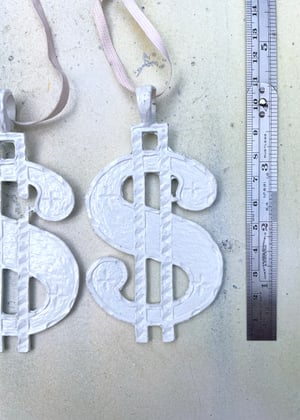 Image of Vintage 80’s White Coated Metal Dollar Necklaces 