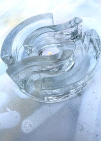 Image 2 of Vintage Glass Trivet - Tea Light Holder  