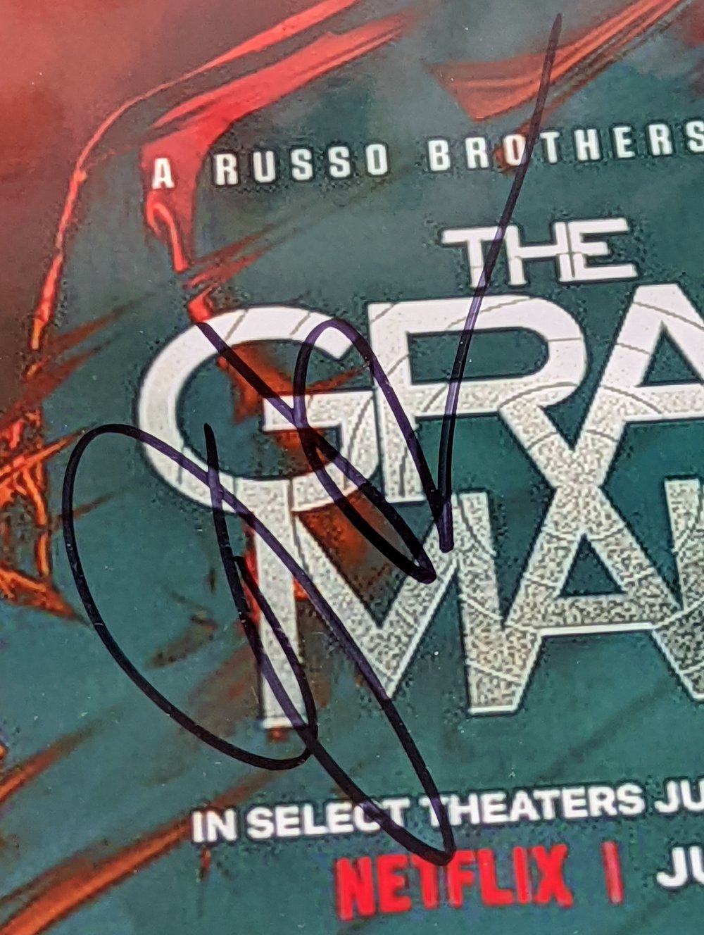 Joe Russo The Gray Man Signed 10x8 Photo