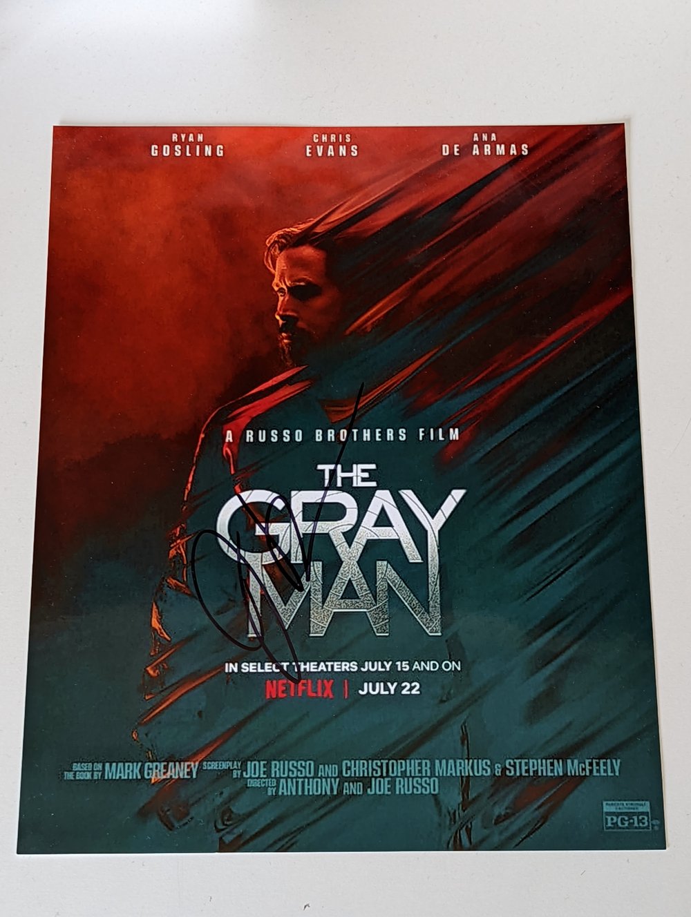 Joe Russo The Gray Man Signed 10x8 Photo