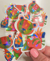 Holographic shimmer vinyl stickers: Lil Tiger