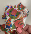 Holographic shimmer vinyl stickers: Lil Tiger