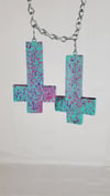 Inverted Cross Cotton Candy Earrings