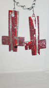 Unicorn Blood Inverted Cross Earrings