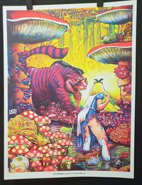 Image 1 of Escape on Wonderland florescent silkscreen art print 