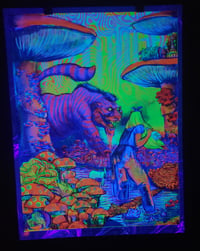 Image 3 of Escape on Wonderland florescent silkscreen art print 