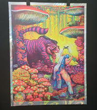 Image 2 of Escape on Wonderland florescent silkscreen art print 