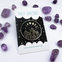 Image 3 of Moon Phases & Crystals Enamel Pin Badge by Anita Ivancenko